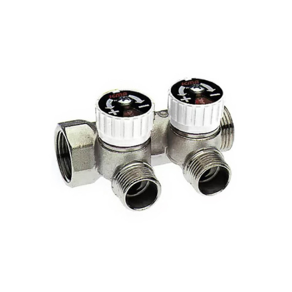 Простой сборный коллектор с отсекающими кранами 3/4 f/m 2 крана icma