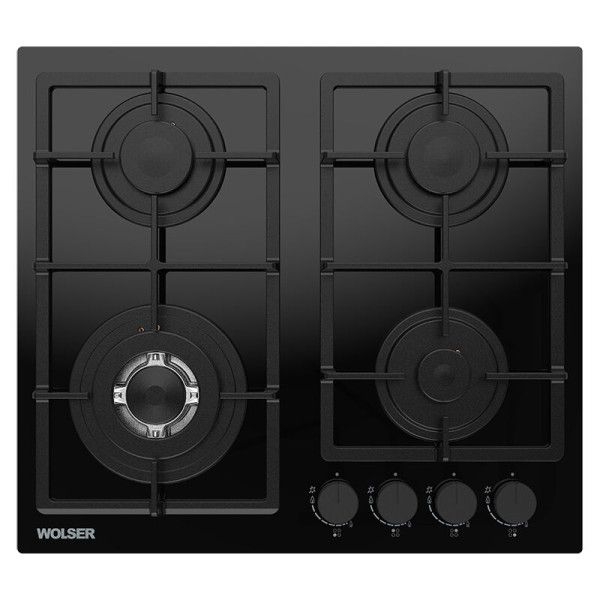 Plita de gaz incorporabila wolser wl-brd 6402  black glass ffd