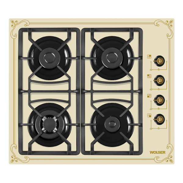 Plita de gaz incorporabila wolser wl- f 6401 gt ic  ivory rustic