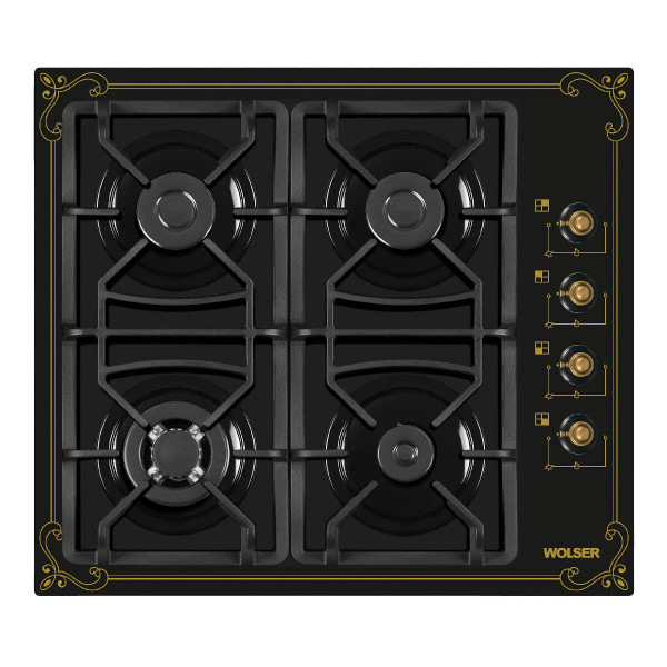 Plita de gaz incorporabila wolser wl- f 6401 gt ic  black rustic
