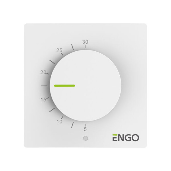 Termostat engo esimple-230w, montaj pe perete, control mecanic, 230v, white