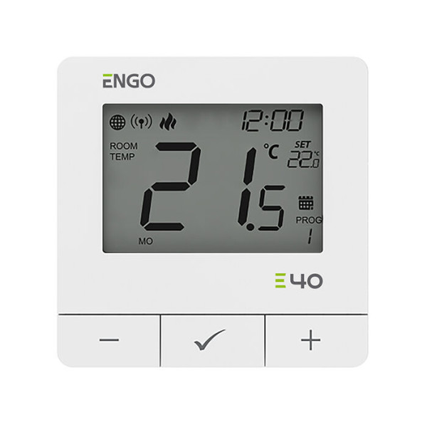Termostat programabil engo e40-230w prin internet zigbee/wireless, 230v, white